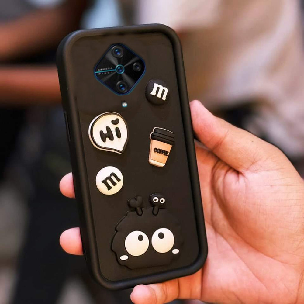 [FREE SHIPPING] 3D Briquette m&m icons Liquid silicon Case for Vivo S1 Pro  Y51