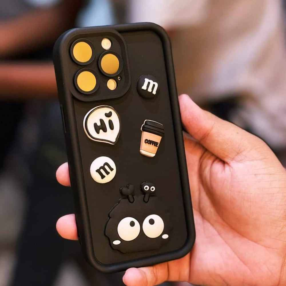 3D Briquette M&M Icons Liquid Silicone Back Cover for iPhone 12