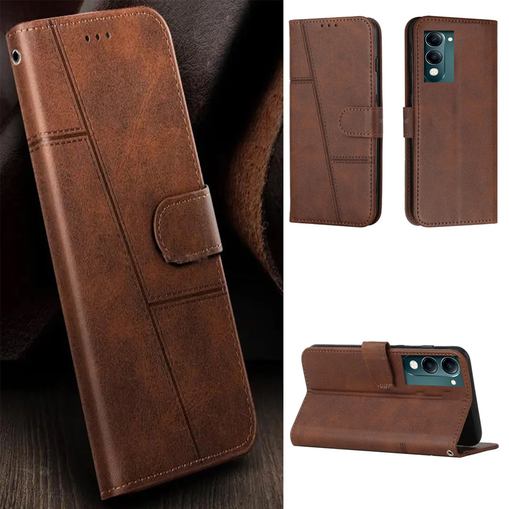 [FREE SHIPPING] BOOKLET LEATHER CASE FOR VIVO Y04