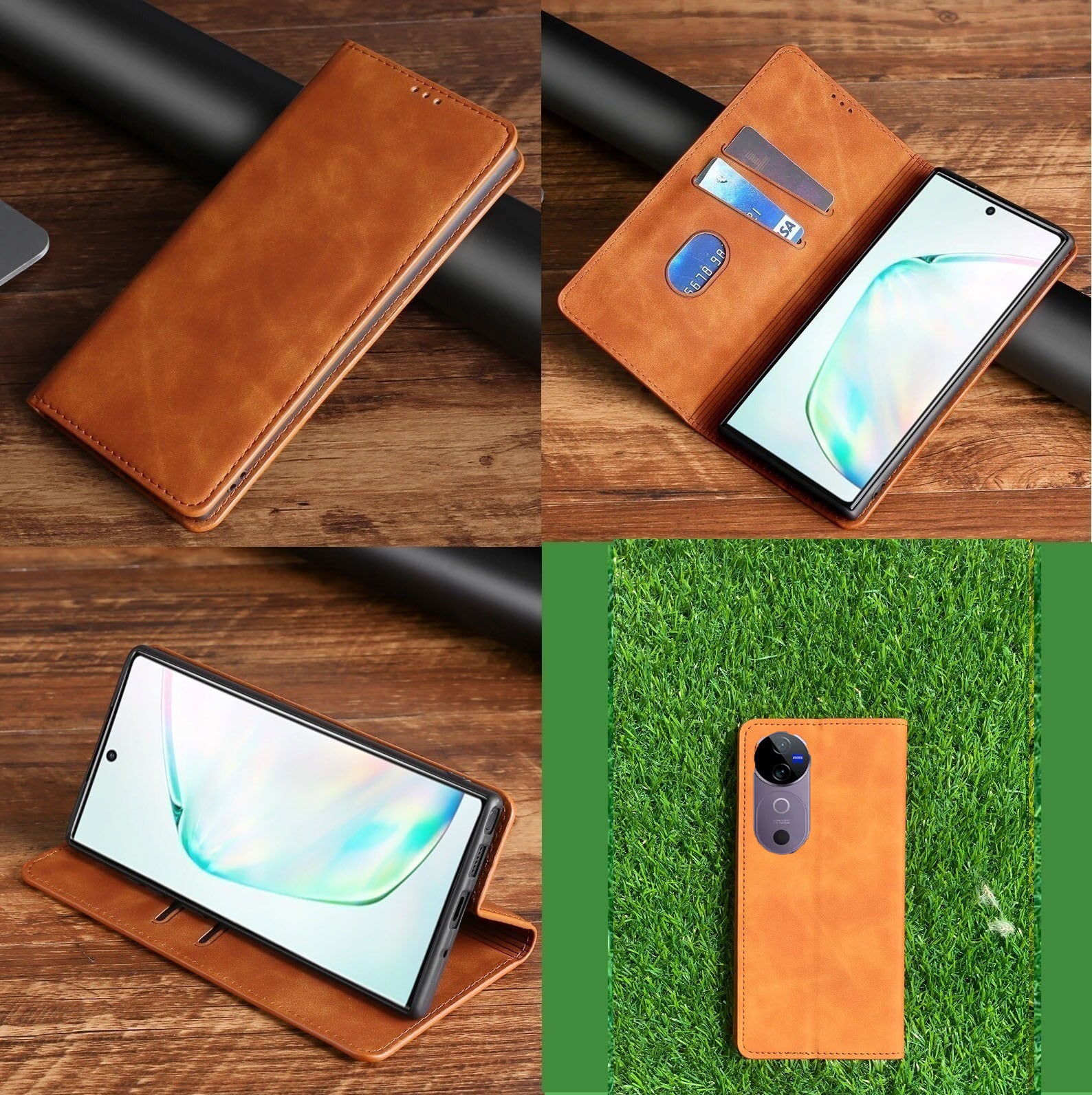 [FREE SHIPPING] Luxury Retro Stand Flip Leather Case For Vivo V40