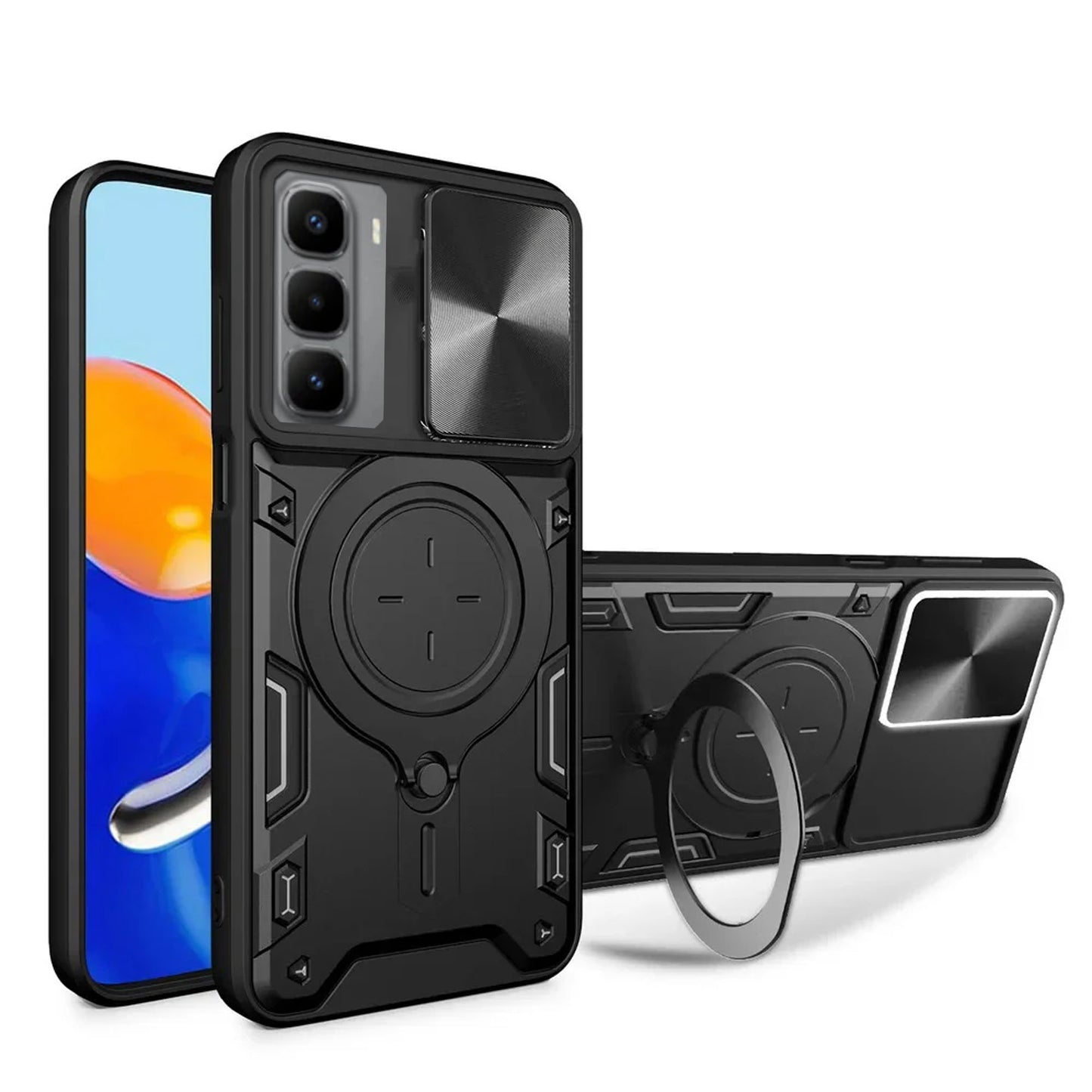 [Free Shipping} METAL RING HOLDER CASE FOR INFINIX HOT 60 PRO