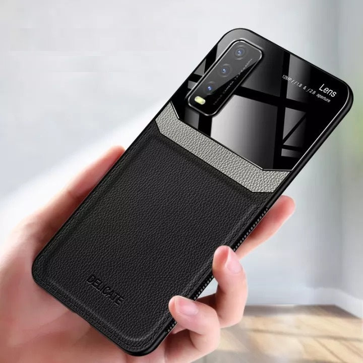 Back Cover Vivo Y20 Pouch Leather Tempered Glass Vivo Y20 Se Back