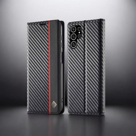 [FREE SHIPPING] CARBON FIBER BOOKLET LEATHER CASE FOR SAMSUNG S26 ULTRA