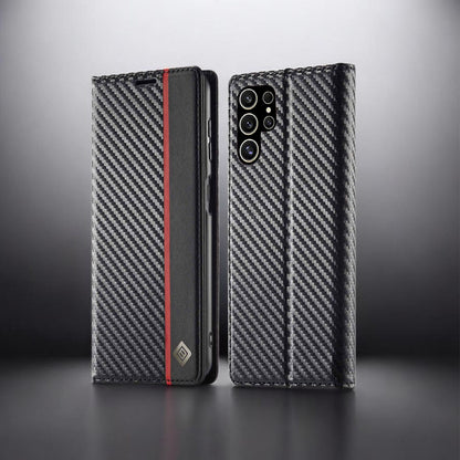 [FREE SHIPPING] CARBON FIBER BOOKLET LEATHER CASE FOR SAMSUNG S25 ULTRA