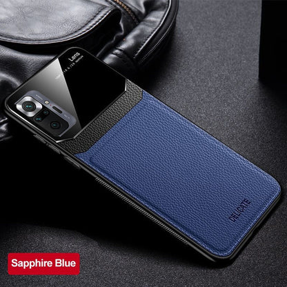 [ FREE SHIPPING] Luxury Slim Leather Case Lens Shockproof BackCover for Redmi Note 10 Pro