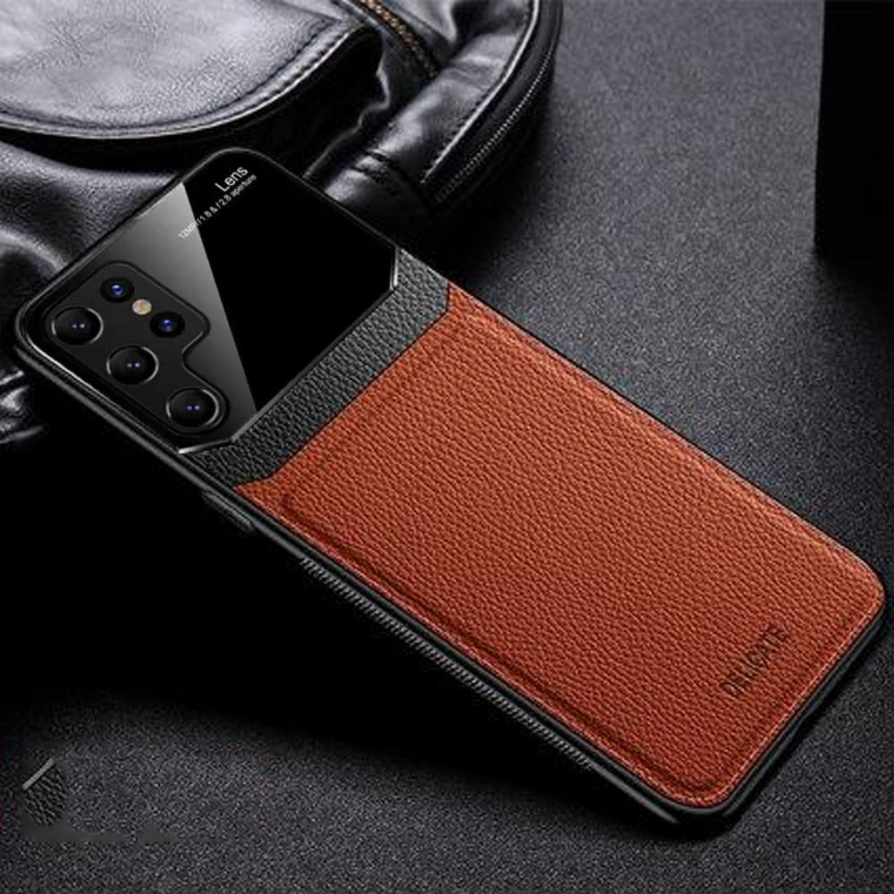 [FREE SHIPPING] Luxury Slim Leather Case Lens Shockproof Back Cover For S24 Ultra