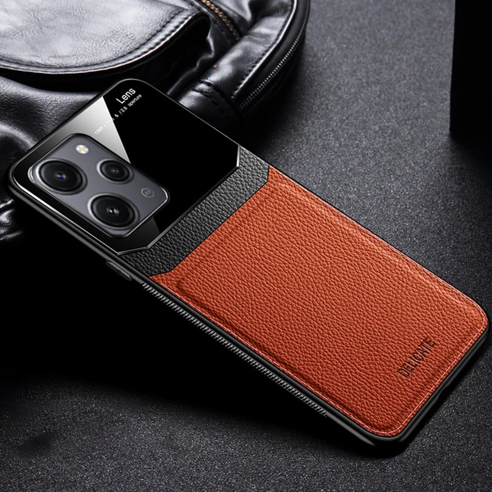 [ FREE SHIPPING] Luxury Slim Leather Case Lens Shockproof BackCover For Redmi 12