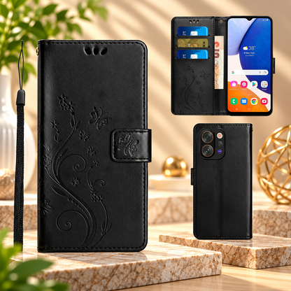 [FREE SHIPPING] BUTTERFLY FLOWER LEATHER CASE FOR VIVO V70