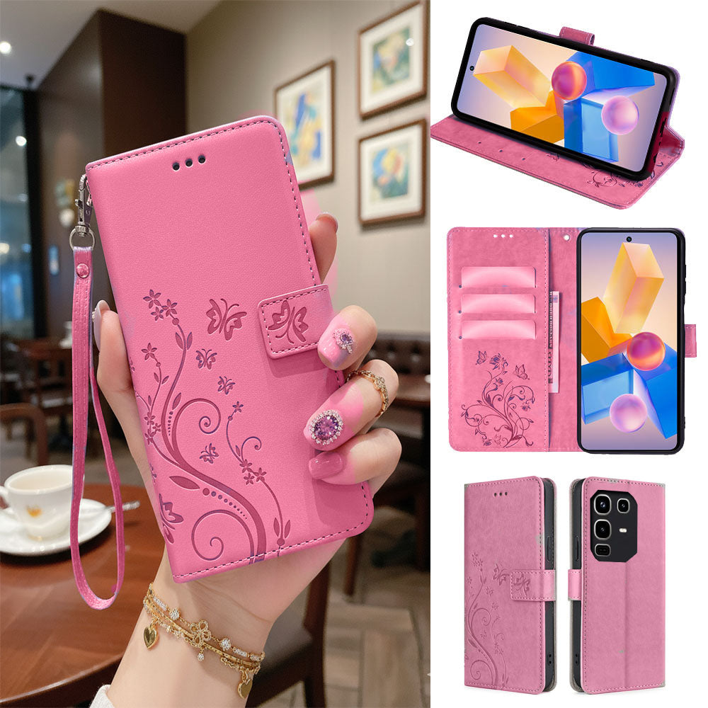 [FREE SHIPPING] BUTTERFLY FLOWER LEATHER FLIP WALLET CASE FOR INFINIX NOTE 50