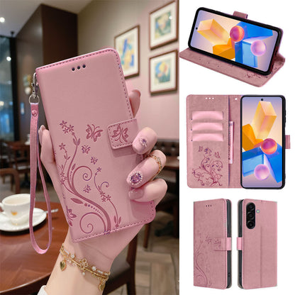 [FREE SHIPPING] BUTTERFLY FLOWER LEATHER FLIP WALLET CASE FOR SAMSUNG A17