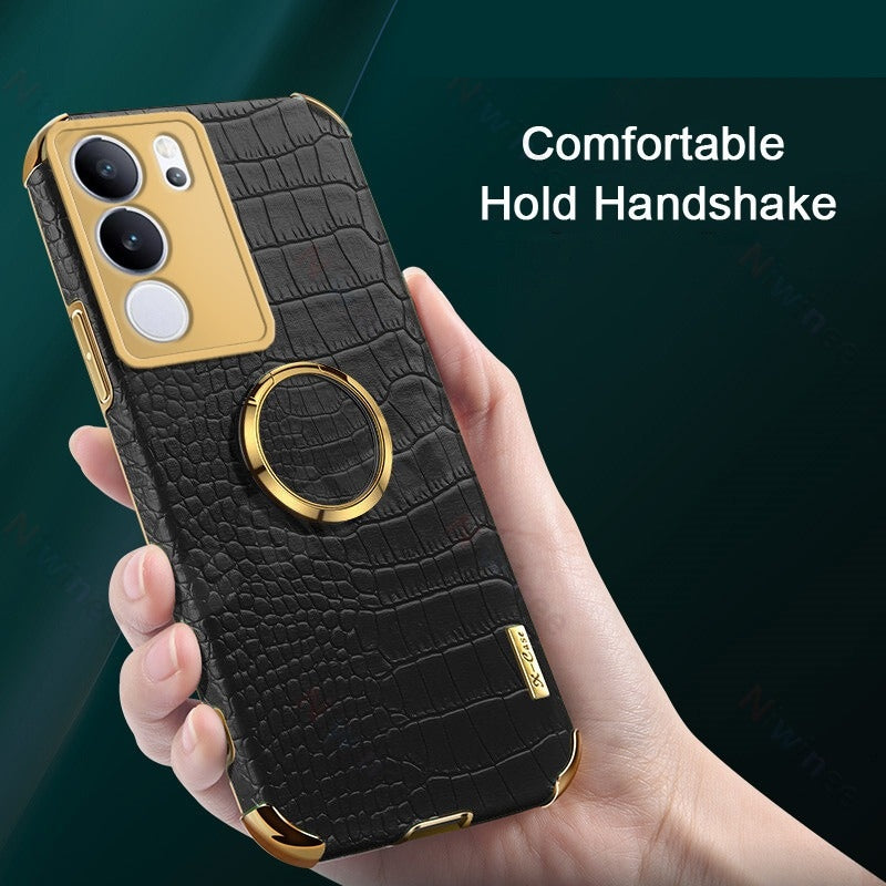 [FREE SHIPPING] Crocodile Pattern Leather Case For VIVO V29
