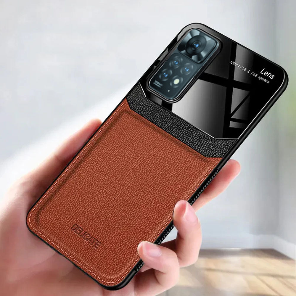 [ FREE SHIPPING] Luxury Slim Leather Case Lens Shockproof BackCover For Redmi Note 11 Pro