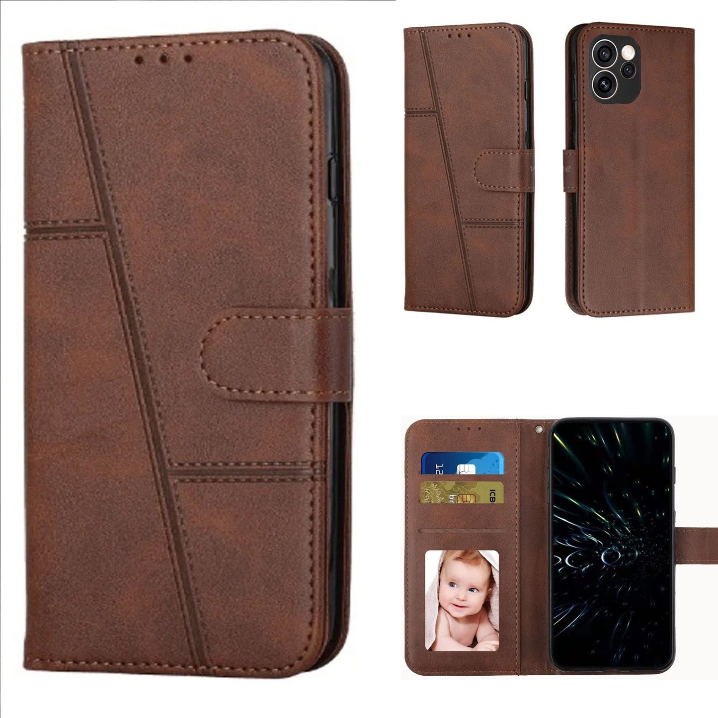 [FREE SHIPPING]BOOKLET LEATHER FLIP WALLET CASE FOR OPPO RENO 15F