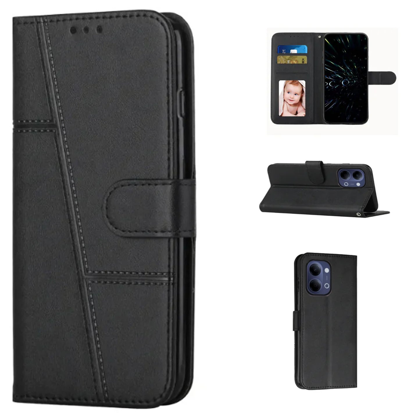 [FREE SHIPPING] BOOKLET LEATHER CASE FOR VIVO Y05