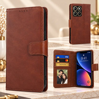 [FREE SHIPPING] LEATHER FLIP CASE FOR MOTOROLA MOTO EDGE 60 FUSION / MOTO EDGE 2025 / MOTO EDGE 60