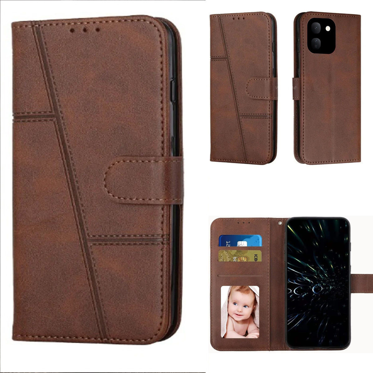 [FREE SHIPPING] BOOKLET LEATHER CASE FOR VIVO V80 LITE