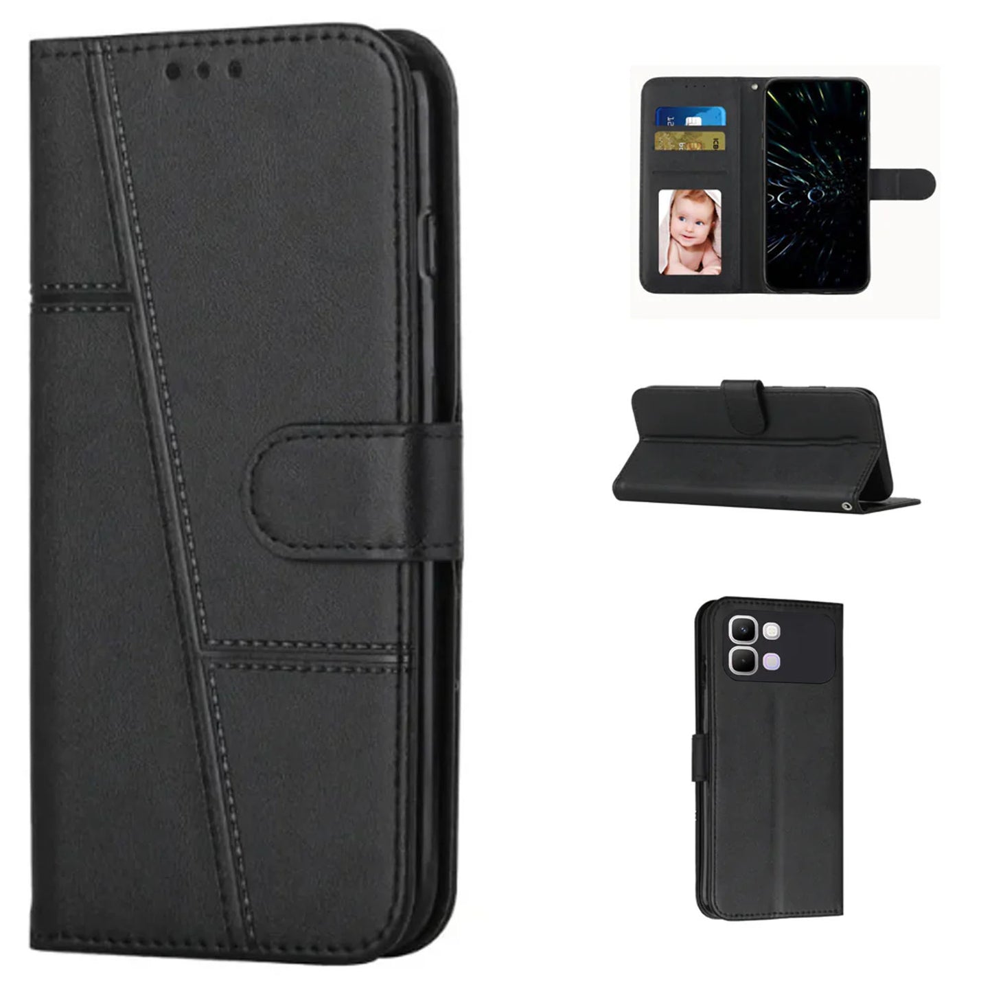 [FREE SHIPPING] BOOKLET LEATHER CASE FOR INFINIX NOTE 60
