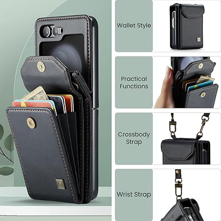 [FREE SHIPPING ] FLIP LEATHER WALLET CASE FOR SAMSUNG Z FLIP 7