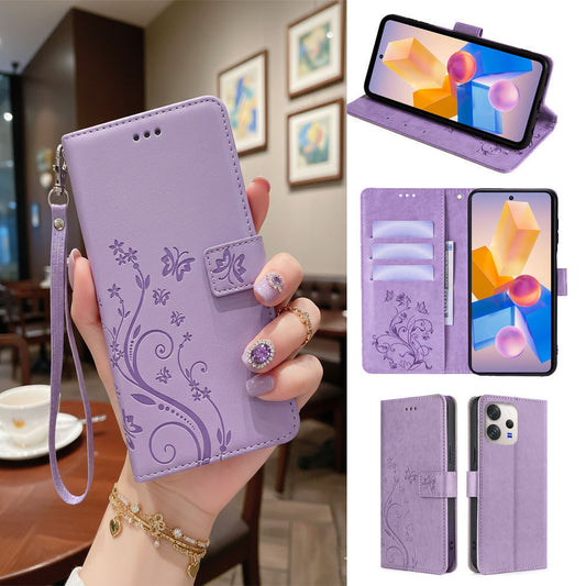 [FREE SHIPPING] BUTTERFLY FLOWER LEATHER CASE FOR VIVO V70