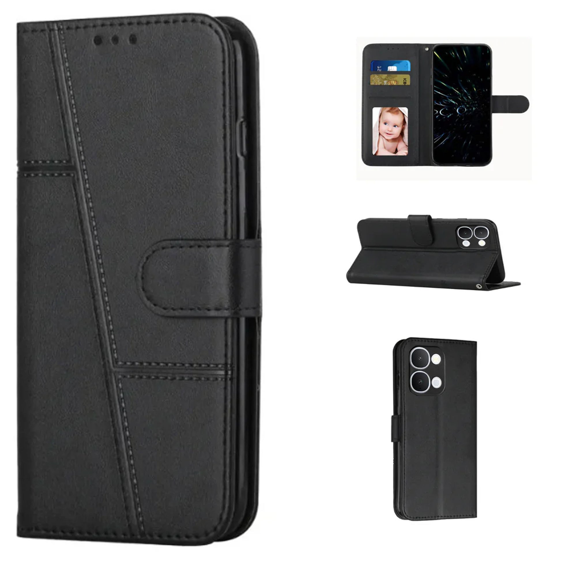 [FREE SHIPPING] BOOKLET LEATHER CASE FOR VIVO Y31D