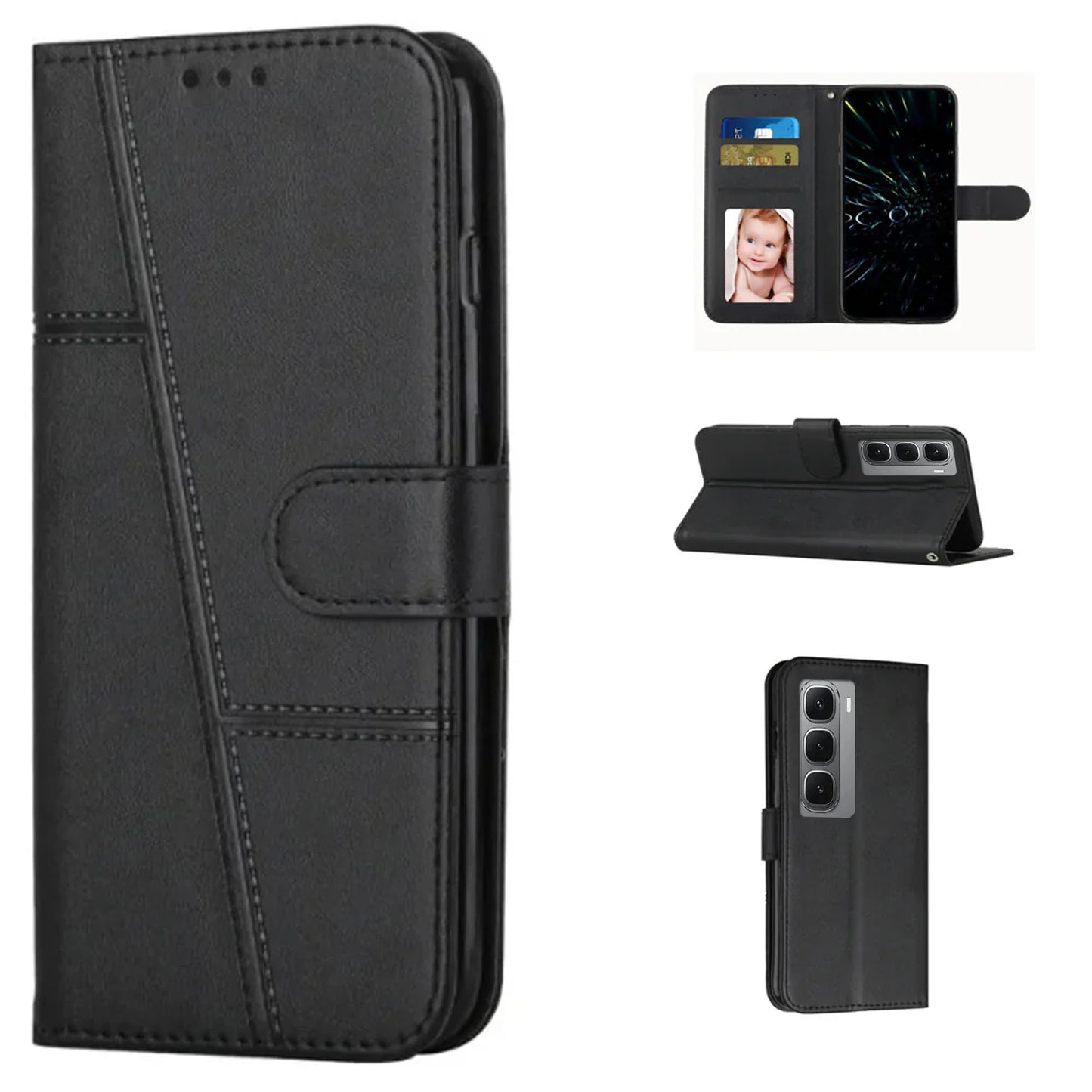 [FREE SHIPPING] BOOKLET LEATHER CASE FOR INFINIX HOT 60i