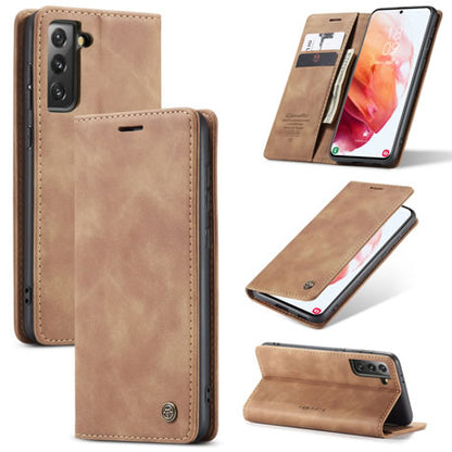 [FREE SHIPPING] CASEME RETRO FLIP LEATHER CASE WITH CARD SLOT FOR SAMSUNG S21