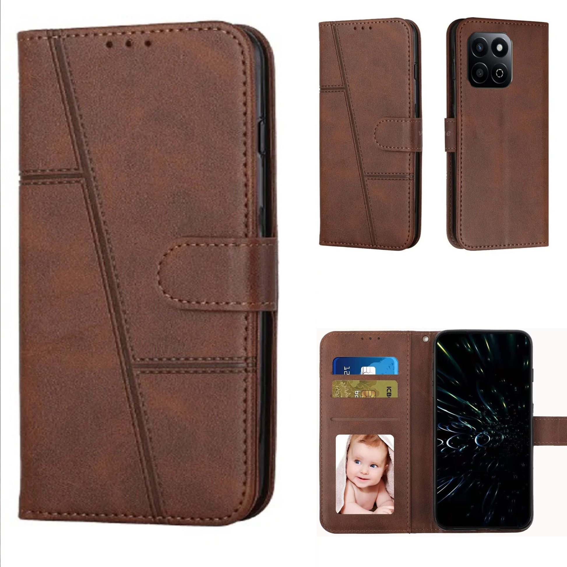 [FREE SHIPPING] BOOKLET FLIP LEATHER CASE FOR HONOR X7c