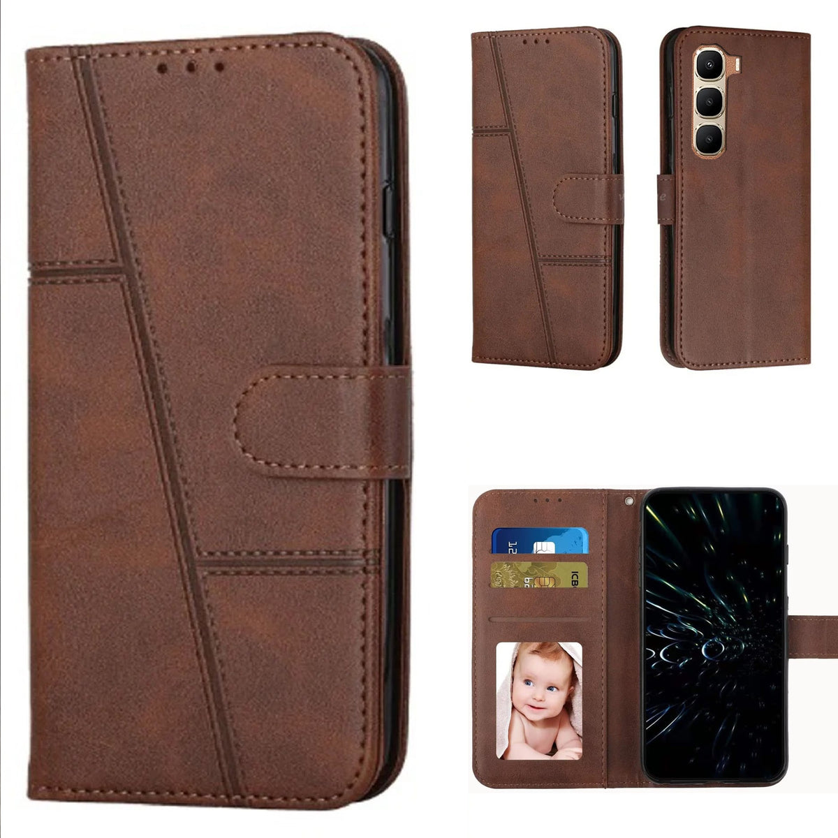 [FREE SHIPPING] BOOKLET LEATHER CASE FOR INFINIX HOT 70 PRO