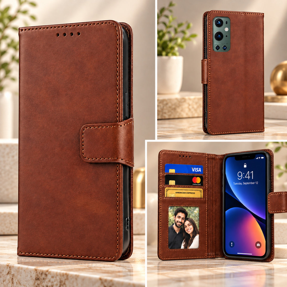 [FREE SHIPPING] FLIP LEATHER CASE FOR ONEPLUS 9 PRO