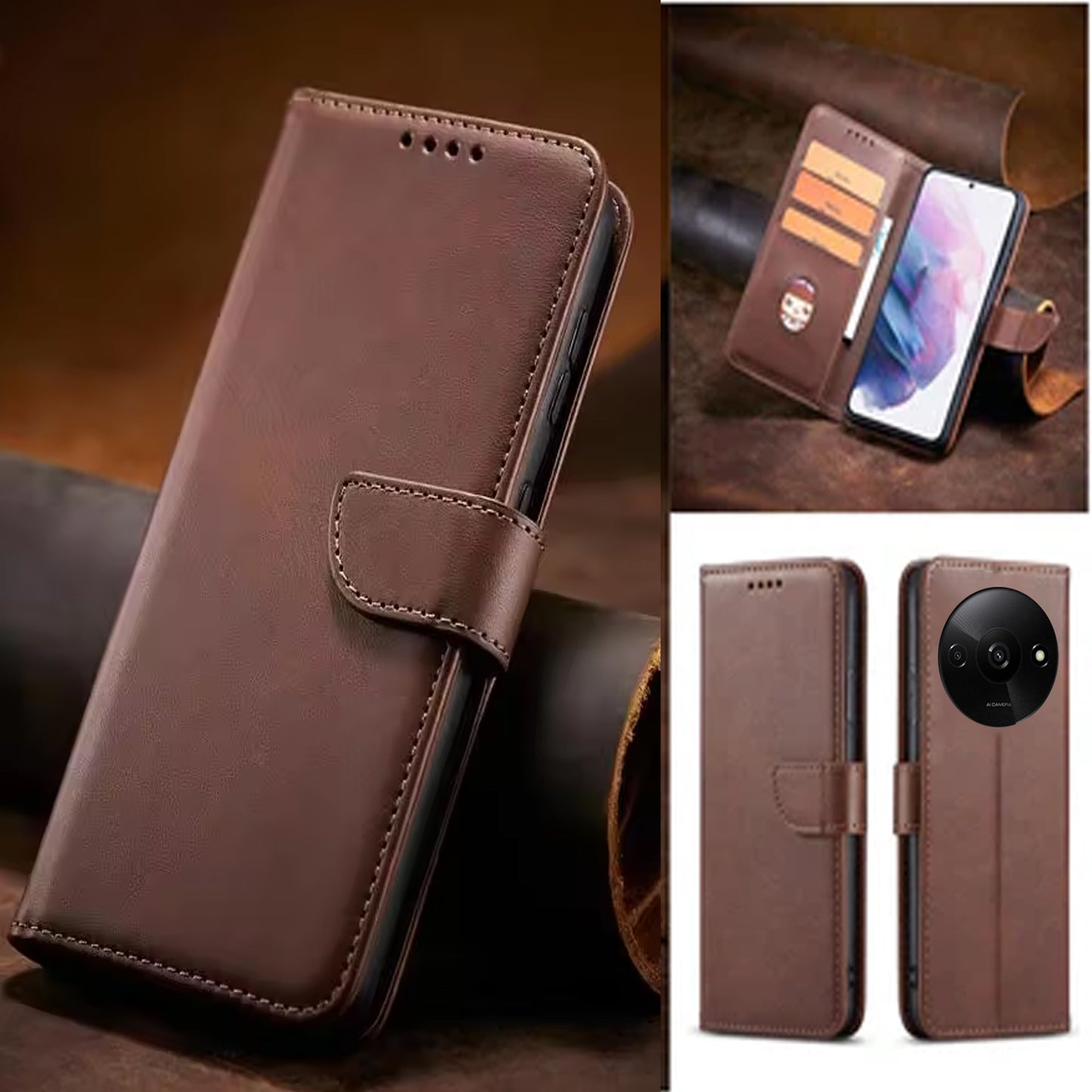 [FREE SHIPPING] BOOKLET LEATHER  CASE FOR REDMI A3