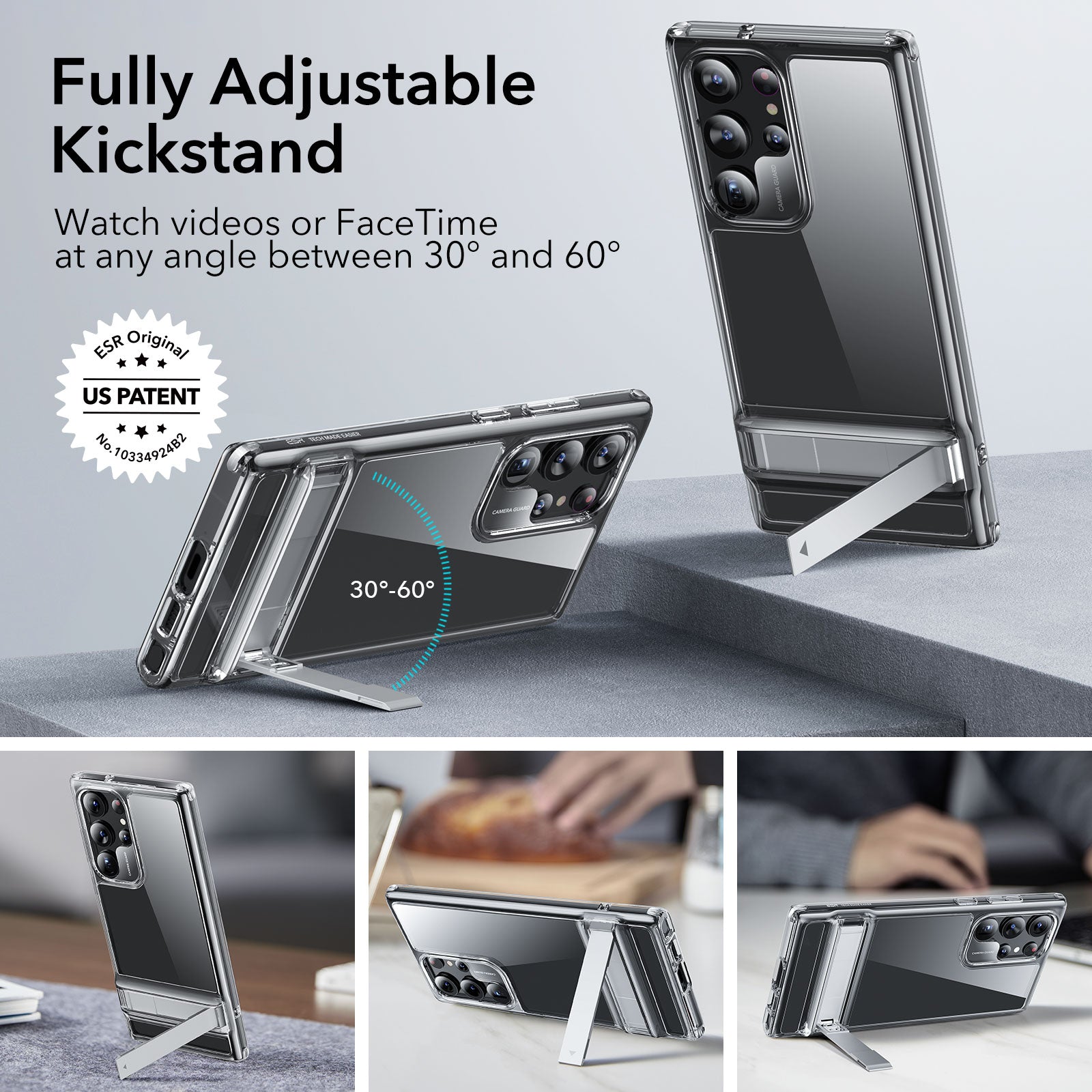 [FREE SHIPPING] Clear Kickstand Case For Samsung Galaxy S24 Ultra
