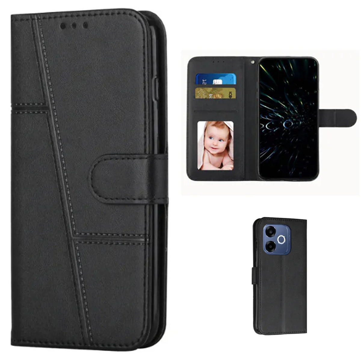 [FREE SHIPPING] BOOKLET LEATHER CASE FOR OPPO A6s PRO