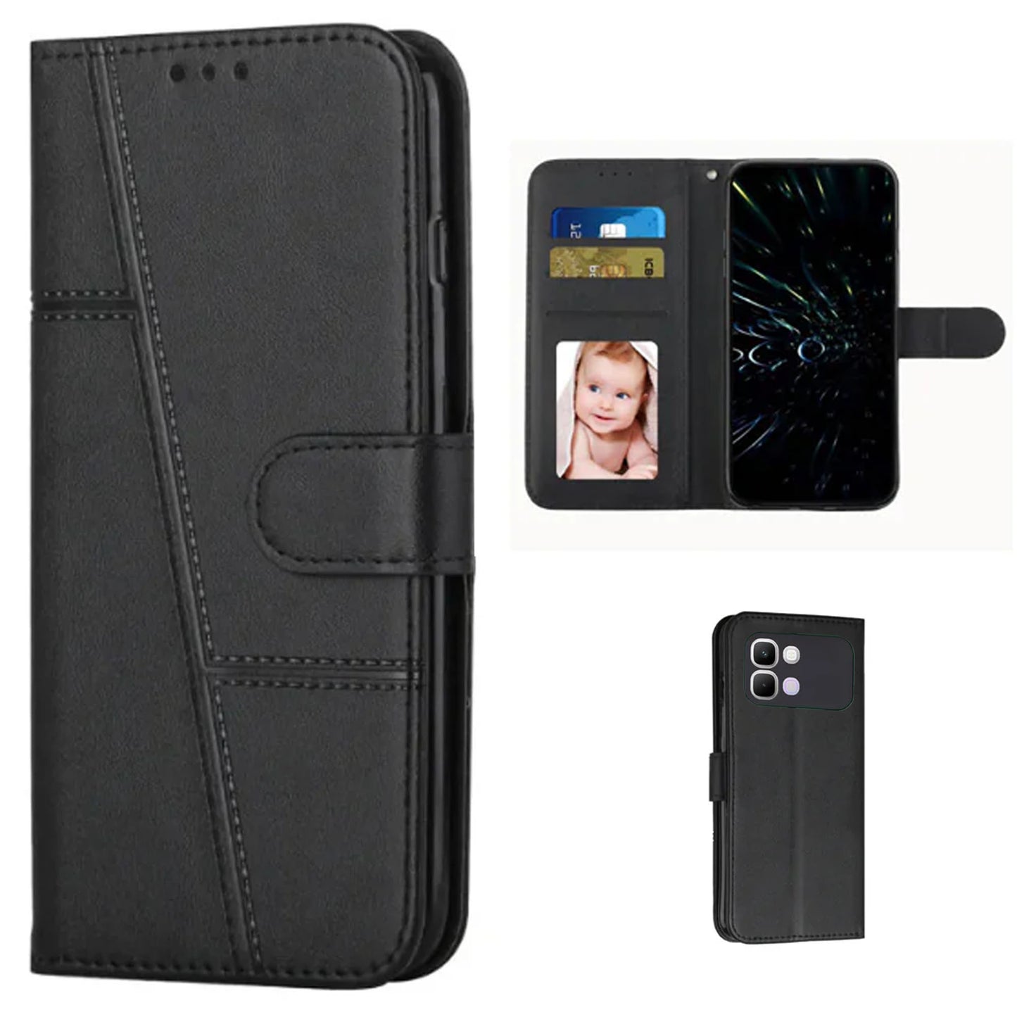 [FREE SHIPPING] BOOKLET LEATHER CASE FOR INFINIX NOTE EDGE