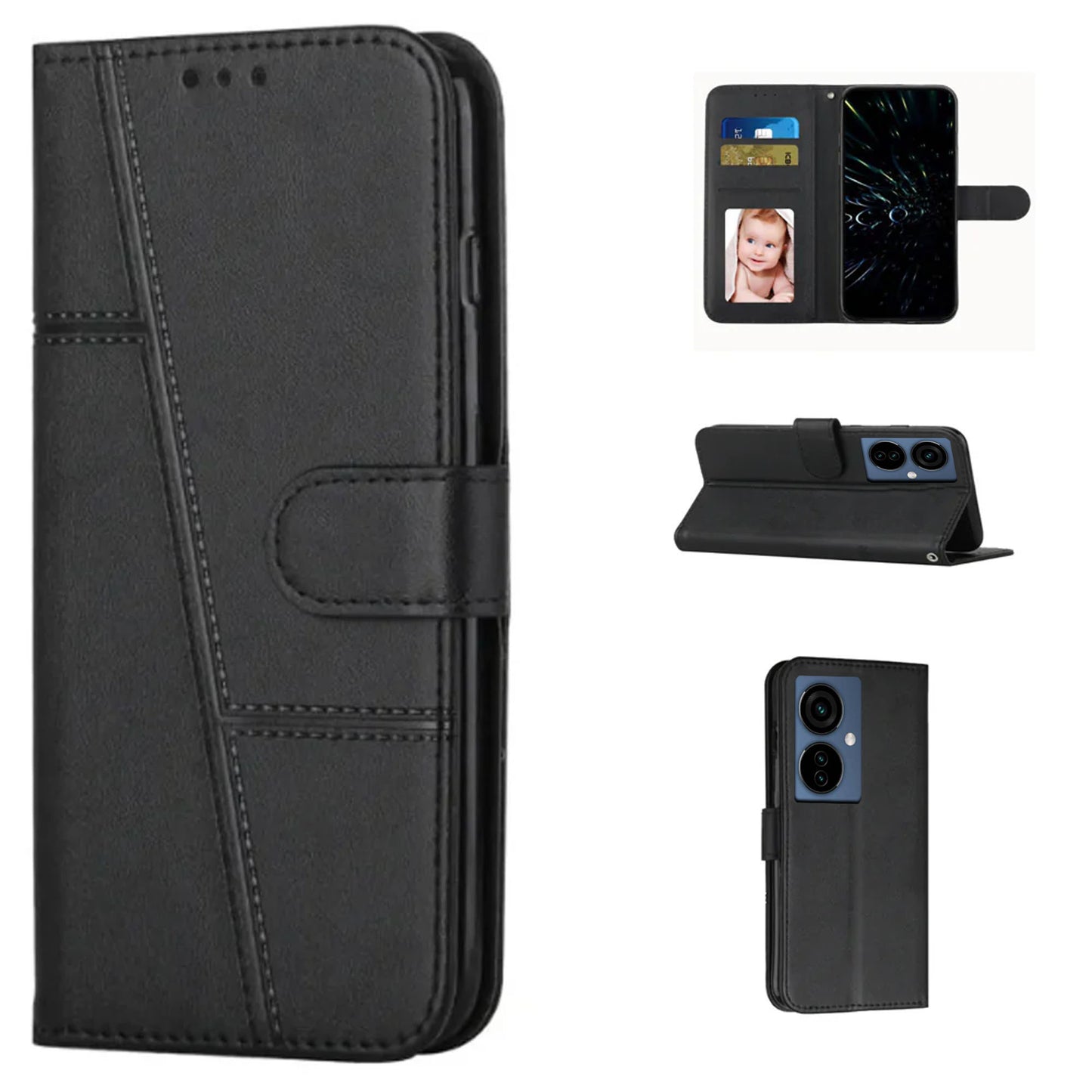 [FREE SHIPPING] BOOKLET LEATHER CASE FOR TECNO CAMON 19 NEO