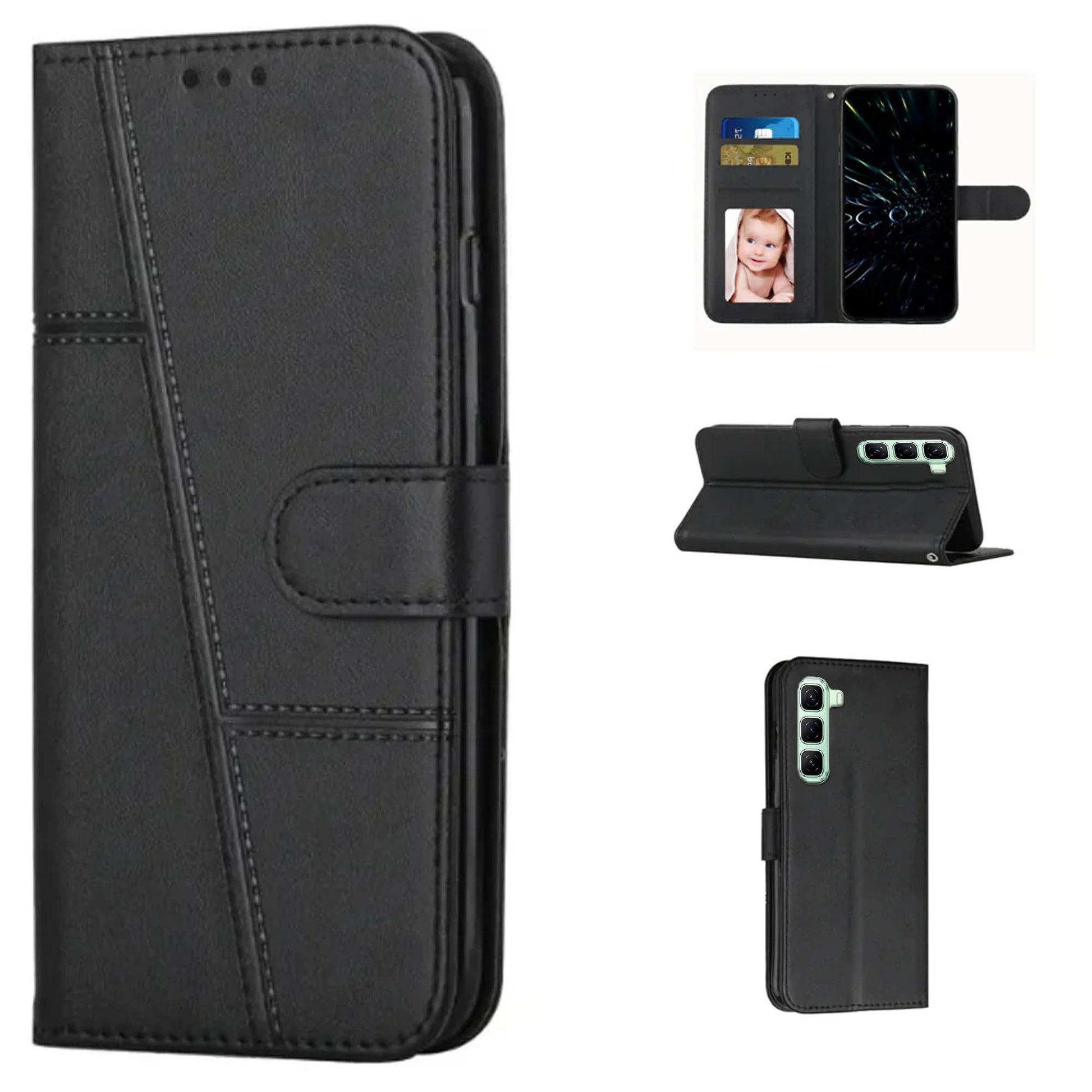 [FREE SHIPPING] BOOKLET LEATHER CASE FOR INFINIX HOT 70