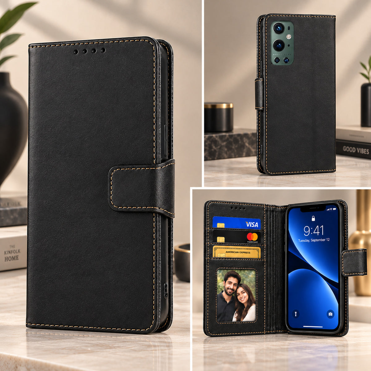 [FREE SHIPPING] FLIP LEATHER CASE FOR ONEPLUS 9 PRO
