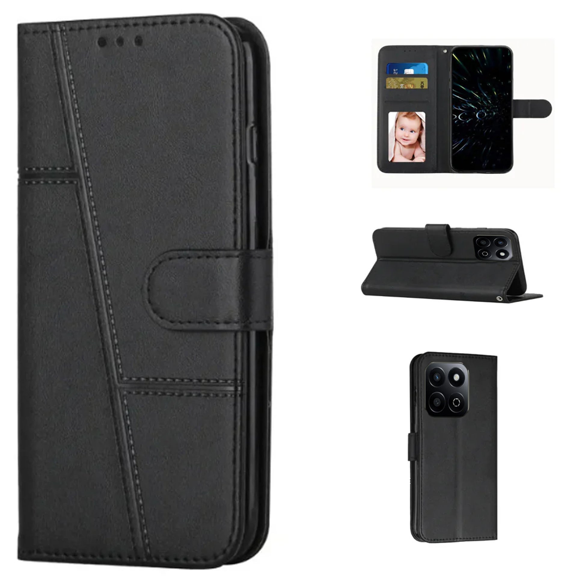 [FREE SHIPPING] BOOKLET FLIP LEATHER CASE FOR HONOR X7c
