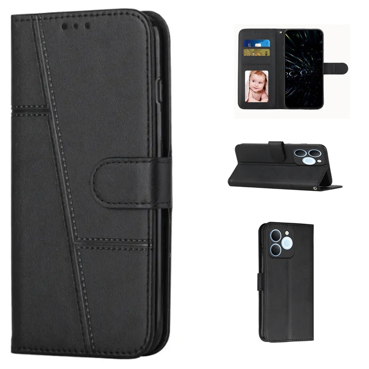[FREE SHIPPING] BOOKLET LEATHER CASE FOR REALME NOTE 70