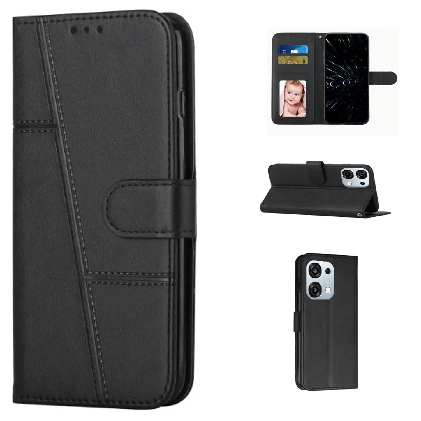 BOOKLET LEATHER FLIP WALLET CASE