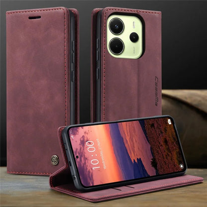 [FREE SHIPPING] CaseMe Retro Leather Case For Redmi Note 14 Book Style Flip Wallet Magnetic Cover Card Slots Case For Redmi Note 14