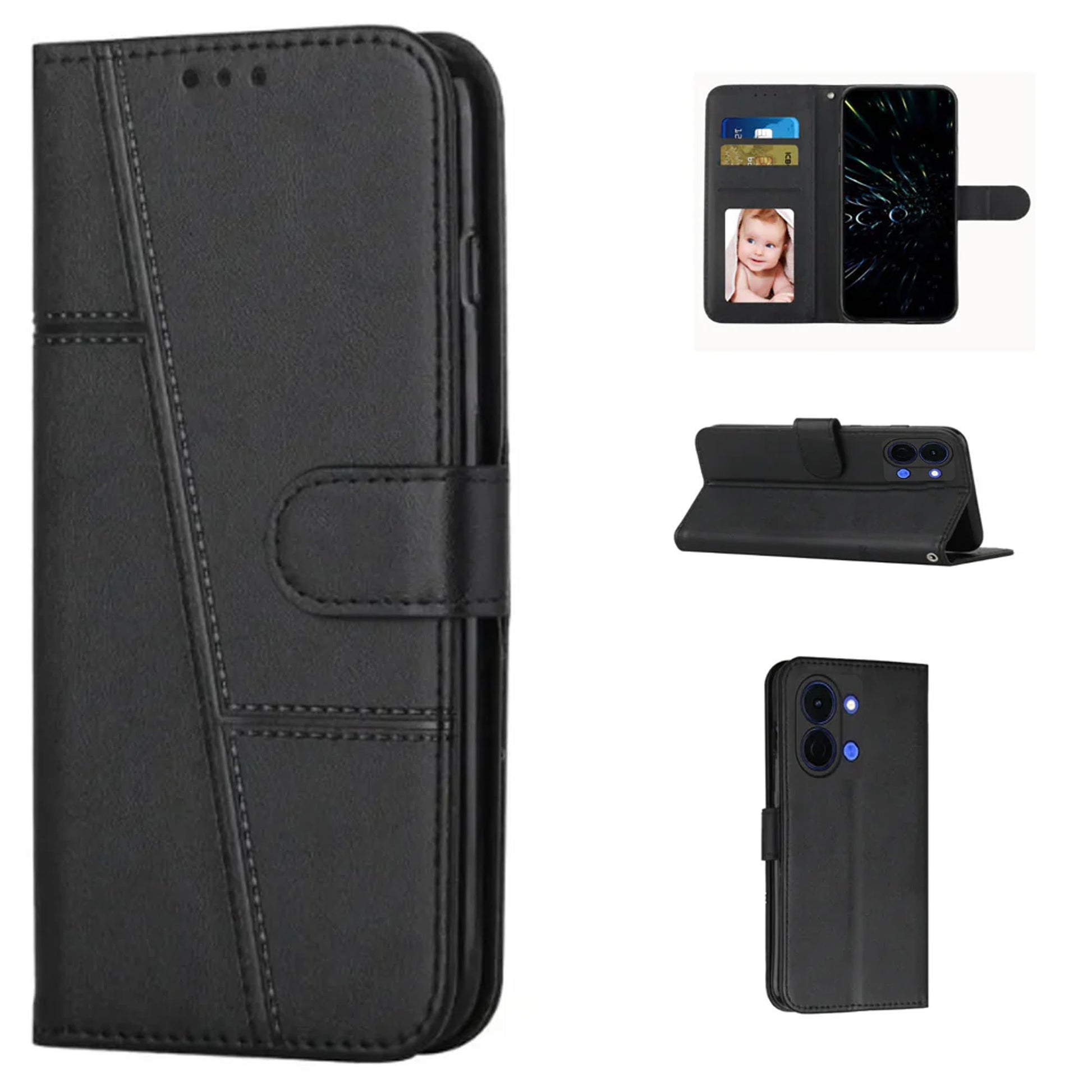 [FREE SHIPPING] BOOKLET LEATHER CASE FOR TECNO SPARK GO 3