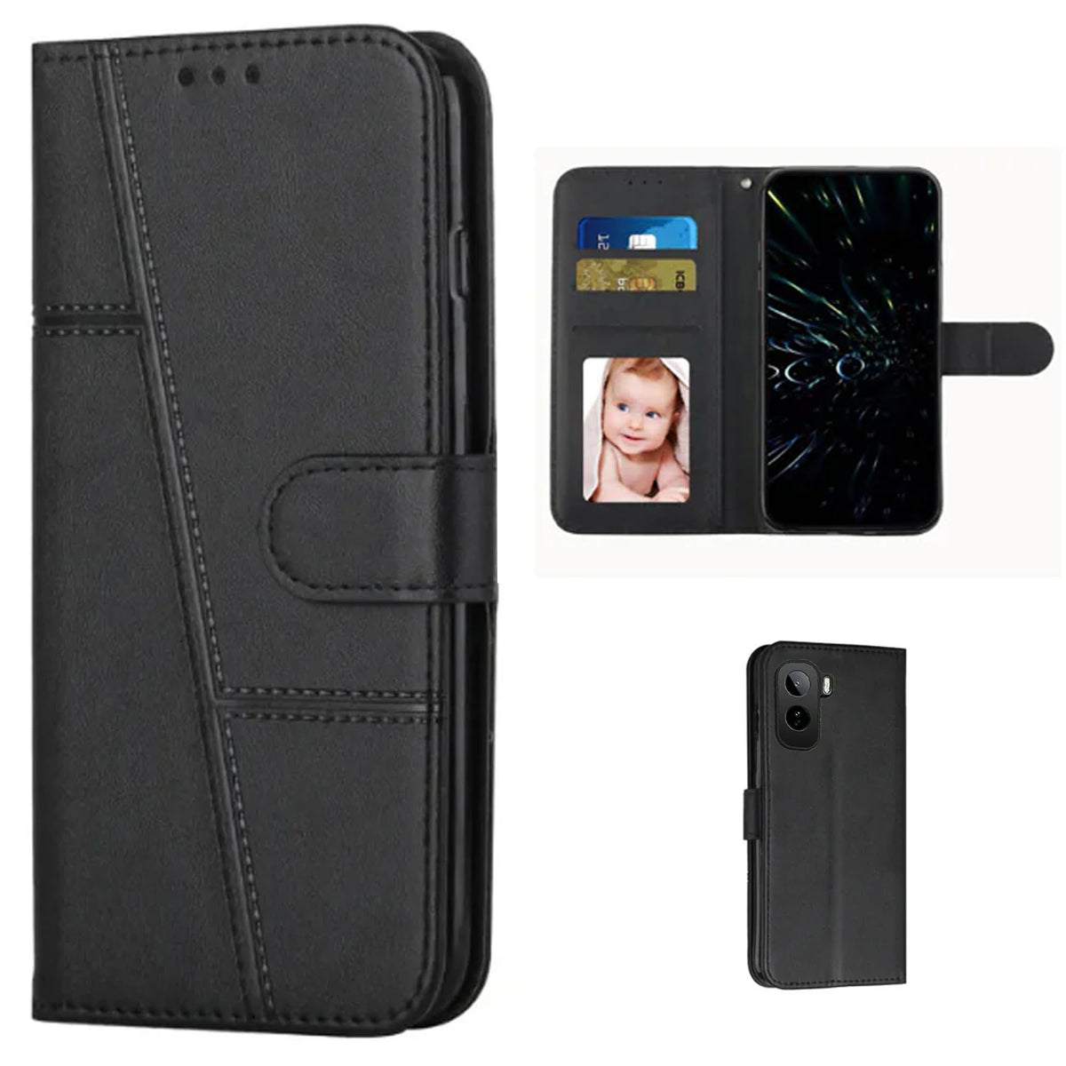 [FREE SHIPPING] BOOKLET LEATHER CASE FOR VIVO Y500