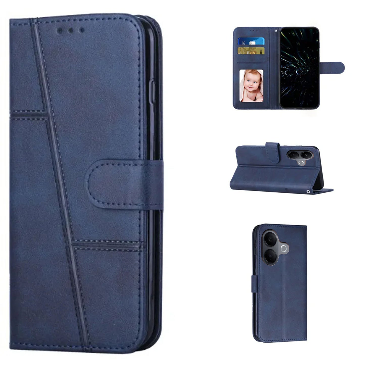 [FREE SHIPPING] BOOKLET LEATHER CASE FOR VIVO V60 LITE