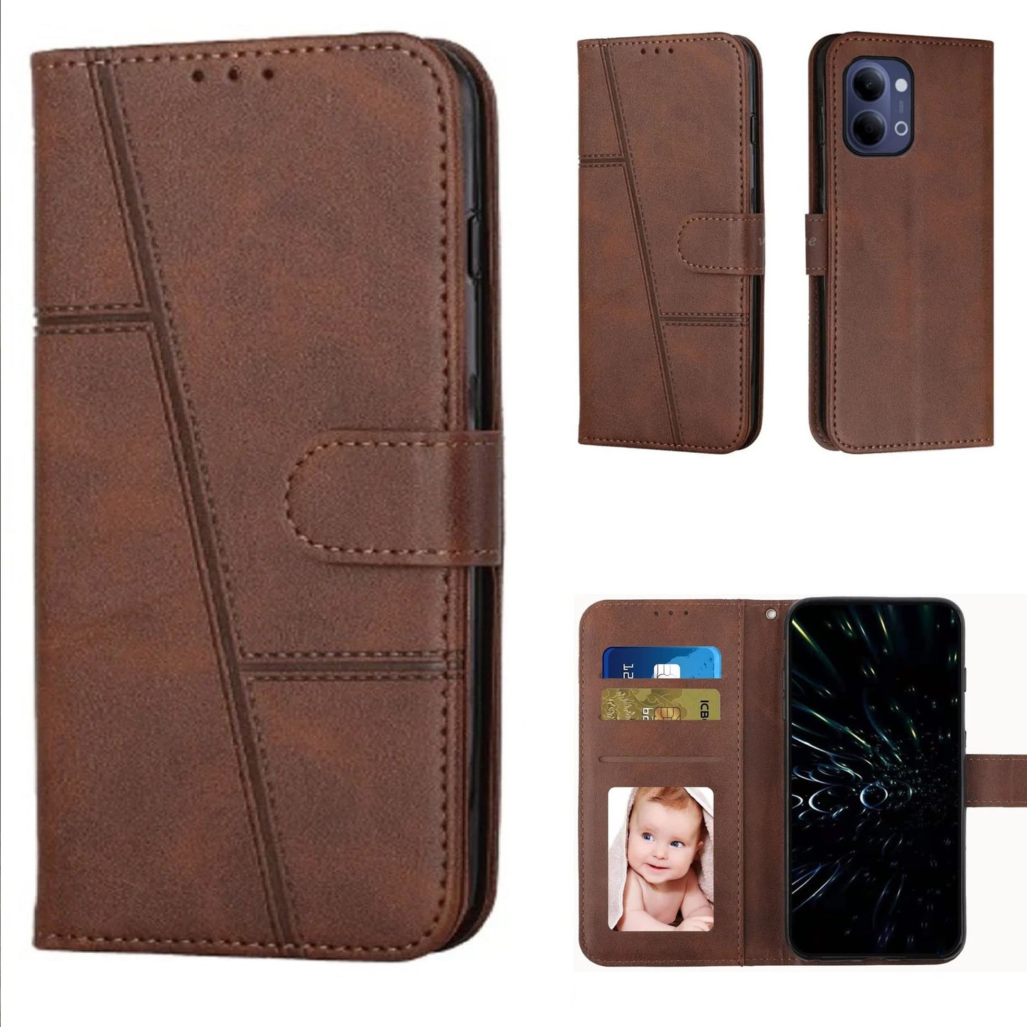 [FREE SHIPPING] BOOKLET LEATHER CASE FOR VIVO Y05