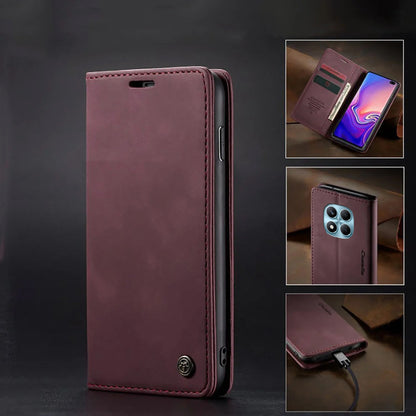 [FREE SHIPPING] CaseMe Retro Leather Case For Redmi Note 14 Pro Book Style Flip Wallet Magnetic Cover Card Slots Case For Redmi Note 14 Pro