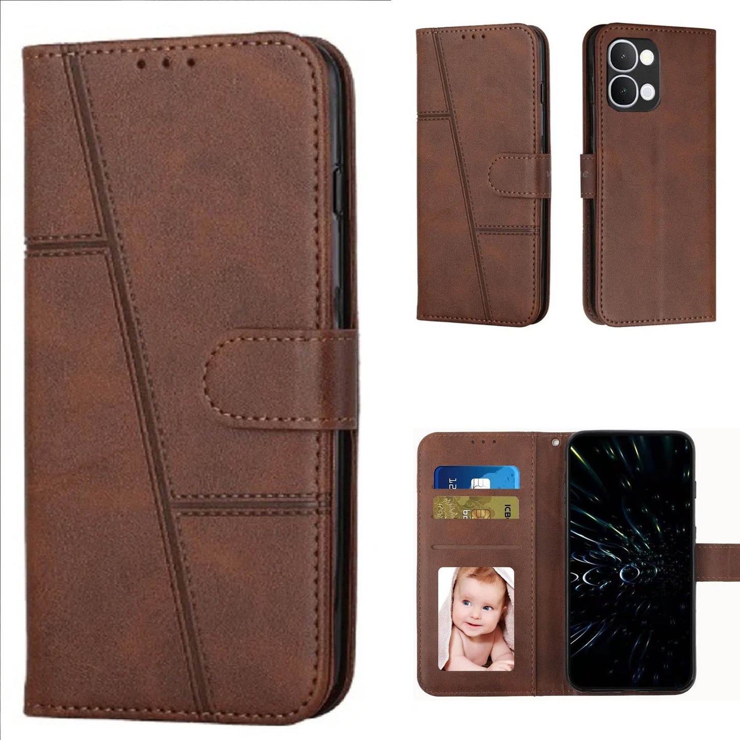 [FREE SHIPPING] BOOKLET LEATHER CASE FOR VIVO Y31D