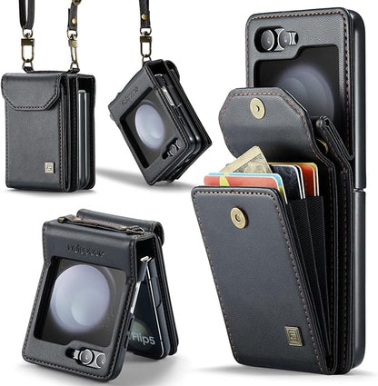 [FREE SHIPPING ]FLIP LEATHER WALLET CASE FOR SAMSUNG Z FLIP 5