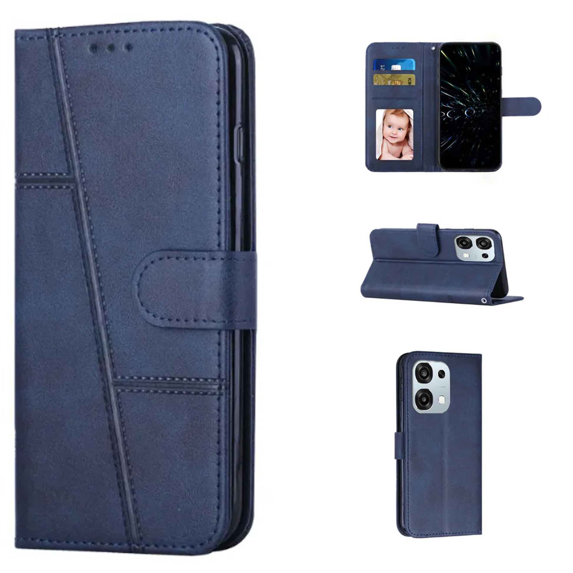 BOOKLET LEATHER FLIP WALLET CASE