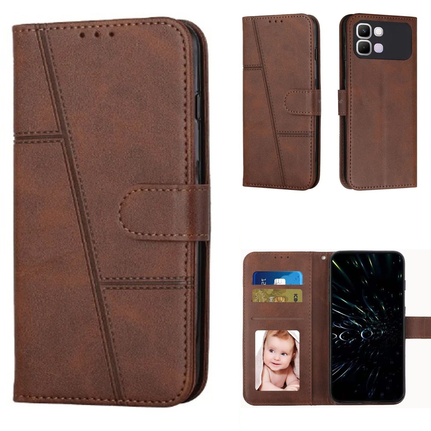 [FREE SHIPPING] BOOKLET LEATHER CASE FOR INFINIX NOTE 60