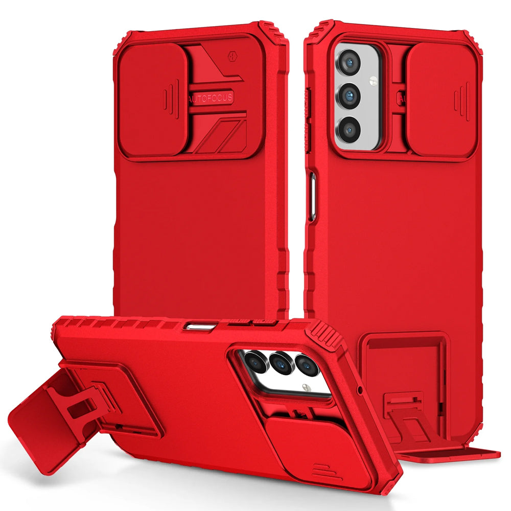 [ FREE SHIPPING] FOR SAMSUNG A55 PHONE CASE HARD SLIDING LENS PROTECT KICKSTAND BACK COVER